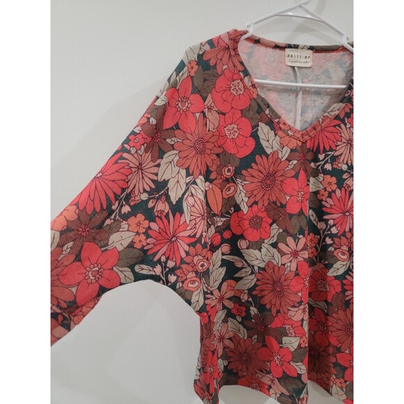 Dress Up Womens‎ Top Size 2x Floral Dolman Sleeve Colorful Knit Hyper Feminine - Picture 6 of 8